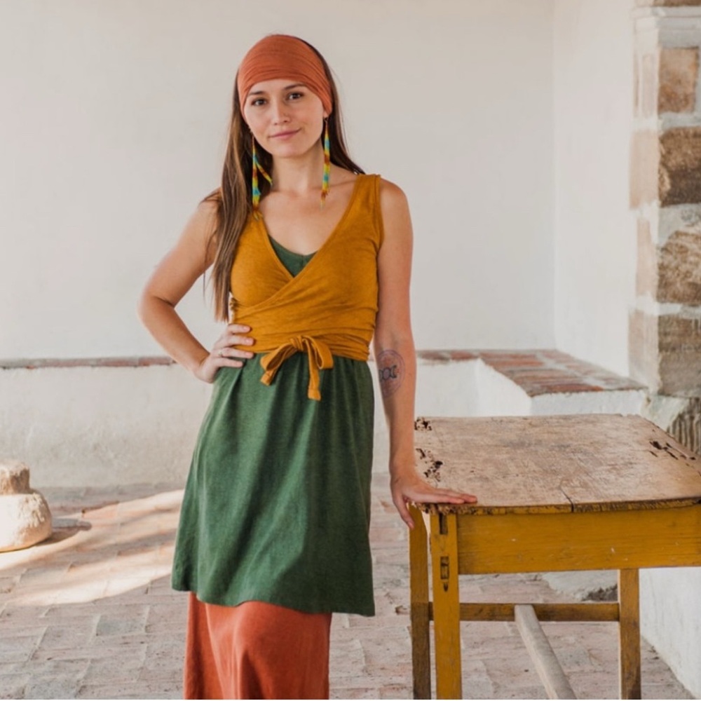 Bohemian Folk Clothing Sleeveless Wrap Top
